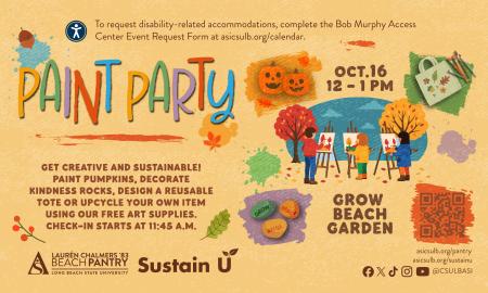 paint party with description of event and graphics of fall activities