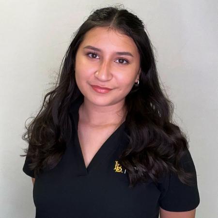 woman wearing a black polo