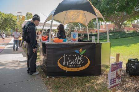 The Student Health Services booth.