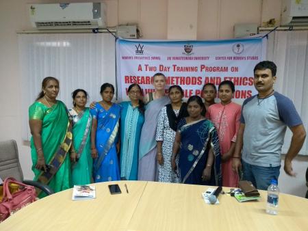 Kimberly Walters and members of the WINS research team during fieldwork in India.