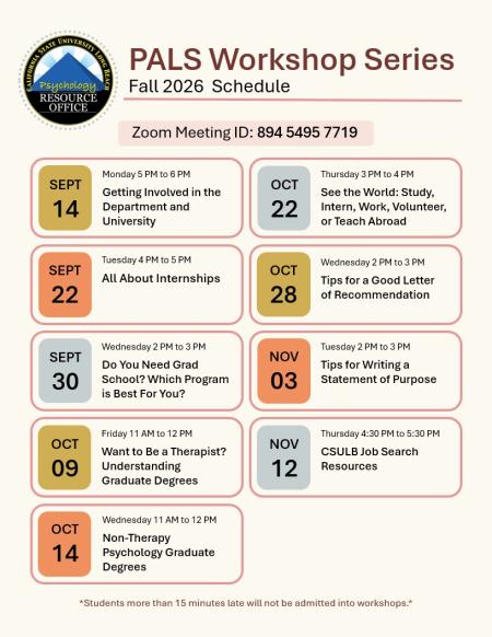 PALS Workshop Series
