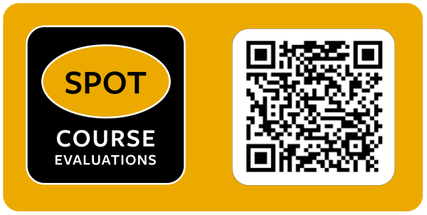 spot course evaluations tile and QR code