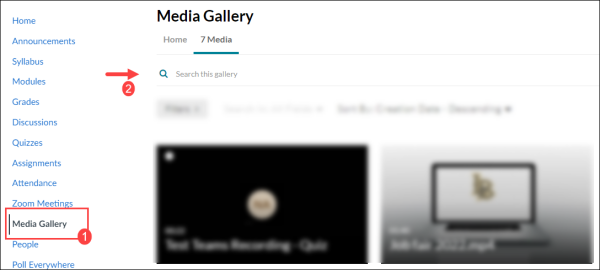 Search in Media Gallery