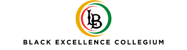 BEC logo Black Excellence Collegium Logo with three semi circles in red, green, and yellow