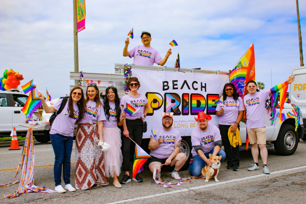 Long Beach Pride Parade A group of CSULB community members at the Long Beach Pride Parade.