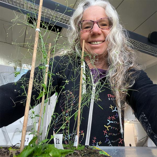 Judy Brusslan in her lab