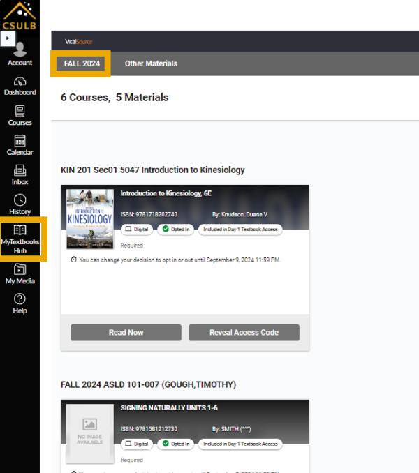 Screenshot of webpage for MyTextbooks Hub. 