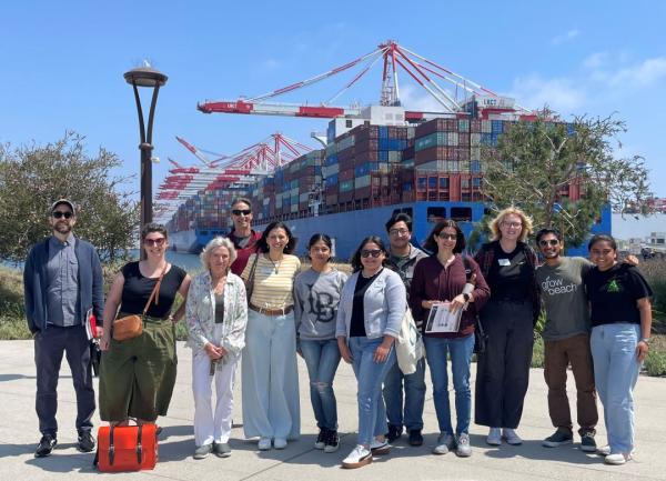 sustainability Champions during a field trip to the Long Beach Container Terminal