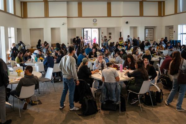 group of counselors in a waiting room mingling