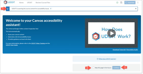 udoit welcome to canvas screen