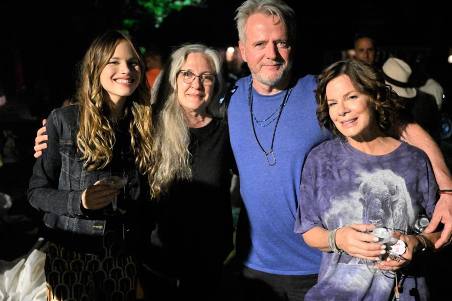 BTS FEA_Director Annette Haywood-Carter with leading actors of Daughter of the Bride Halston Sage, Annette Haywood-Carter, Andrew Richardson, and Marcia Gay Harden