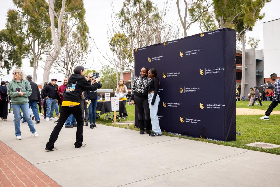 After committing to CSULB, a student and her mom pose for a photo during 'Day at The Beach' on April 13, 2024 After committing to CSULB, a student and her mom pose for a photo during 'Day at The Beach' on April 13, 2024