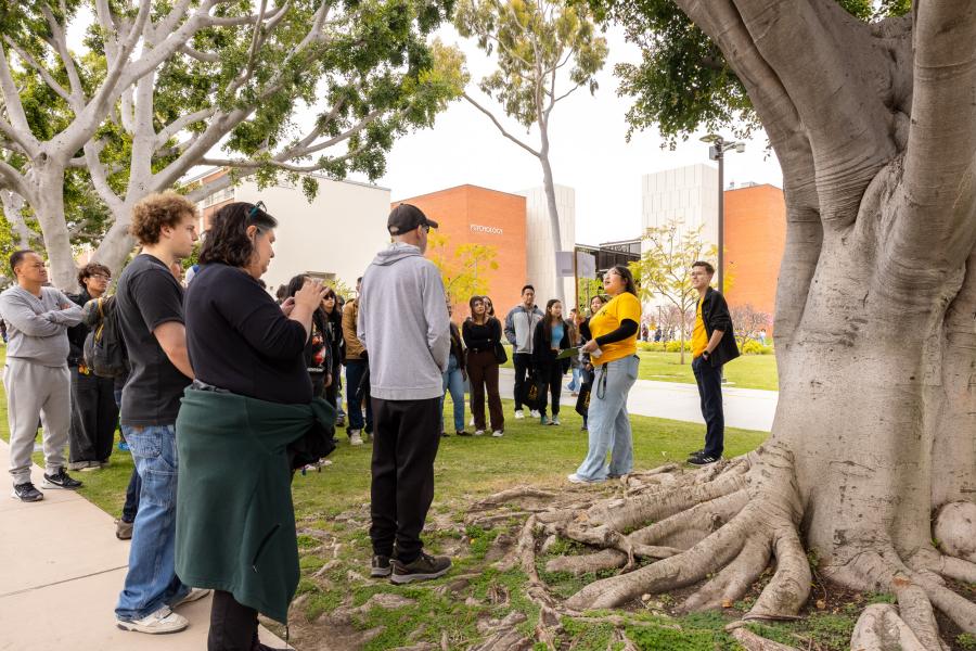 Students give guided tours of campus during 'Day at The Beach' on April 13, 2024 Students give guided tours of campus during 'Day at The Beach' on April 13, 2024