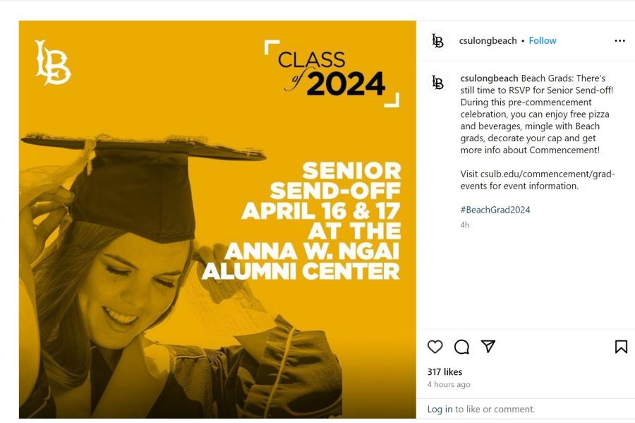 Instagram Post: Senior Send-Off April 16-17