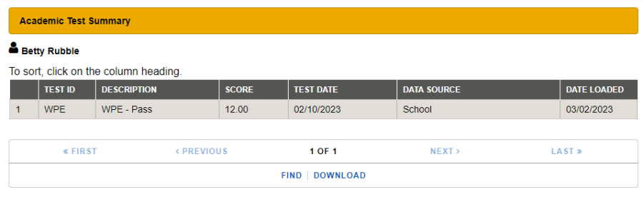 Using Academic History screenshot