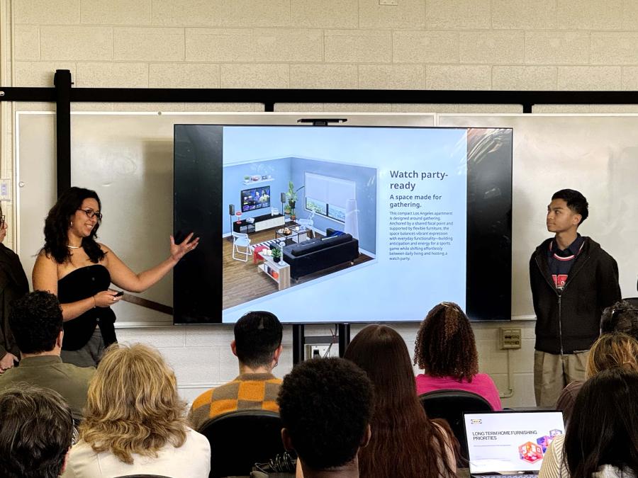 CSULB industrial design students present in front of IKEA execs