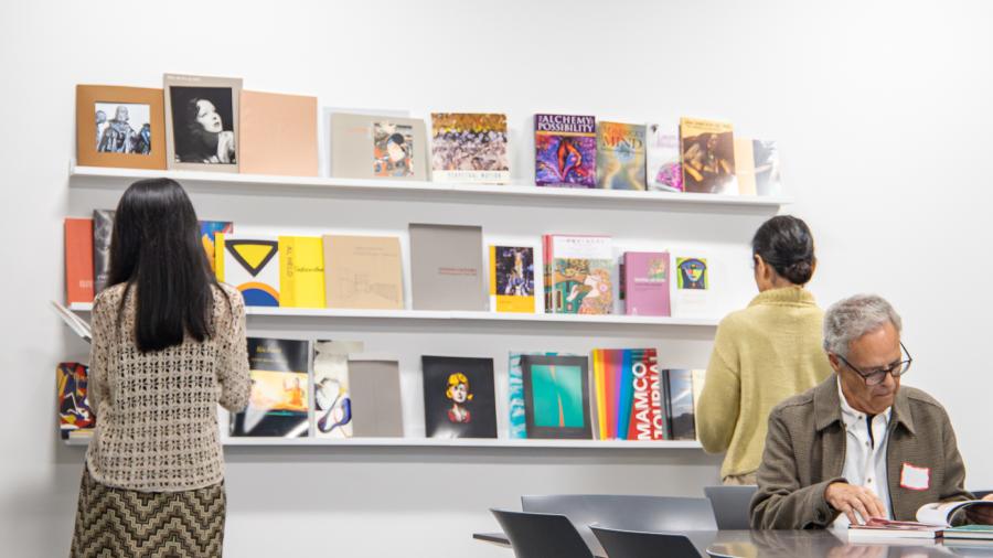 Visitors exploring the Museum's archives
