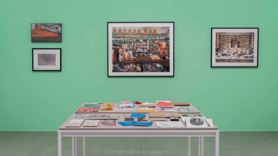 Four framed artworks on Kleefeld Contemporary gallery walls