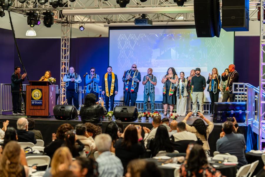 Picture captures Project Rebound's Spring 2026 graduates during name recognition