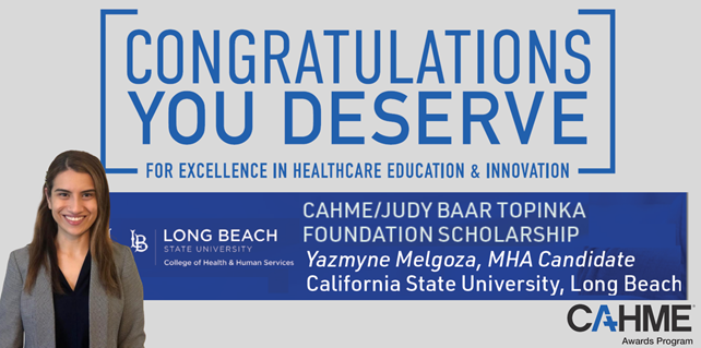 Yazmyne Melgoza Health Care Administration Scholarship winner Yazmyne Melgoza Health Care Administration Scholarship winner