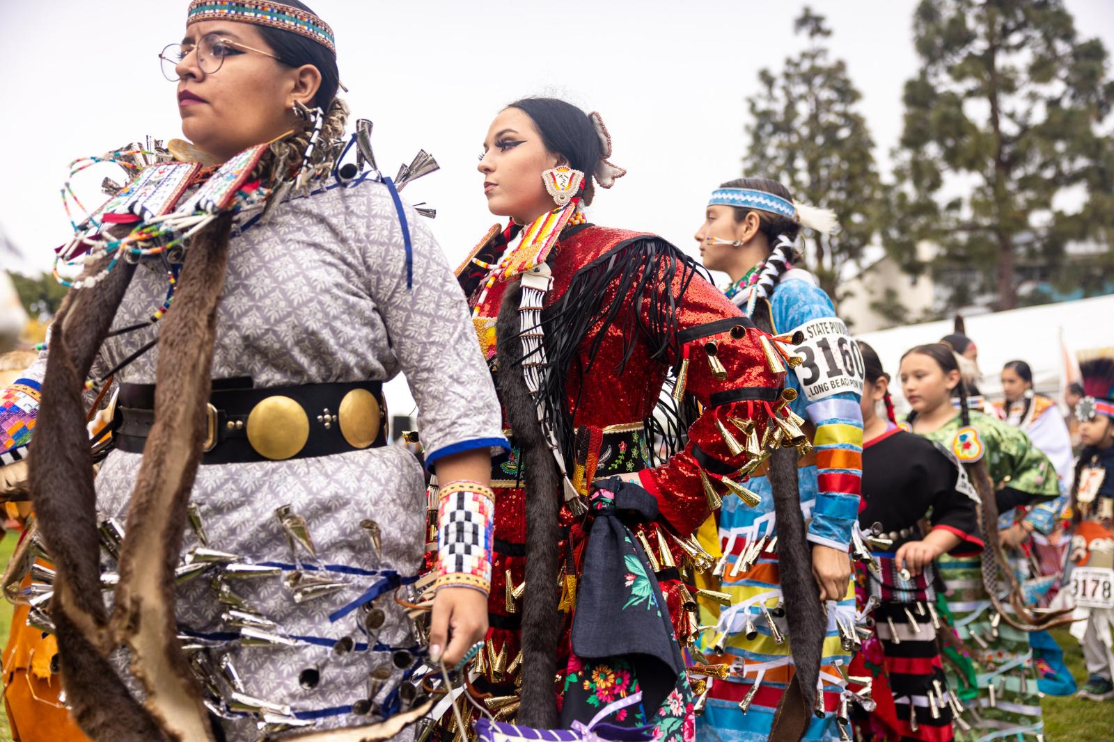 Women dance at the CSULB Pow Wow 2023