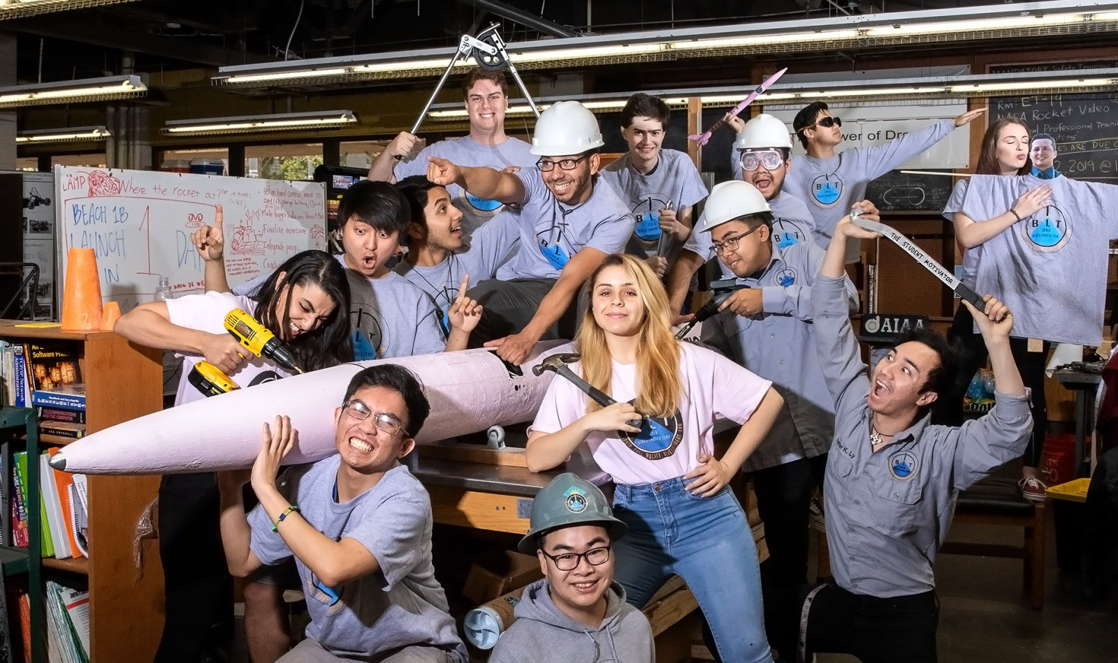 Beach Launch Team with rocket