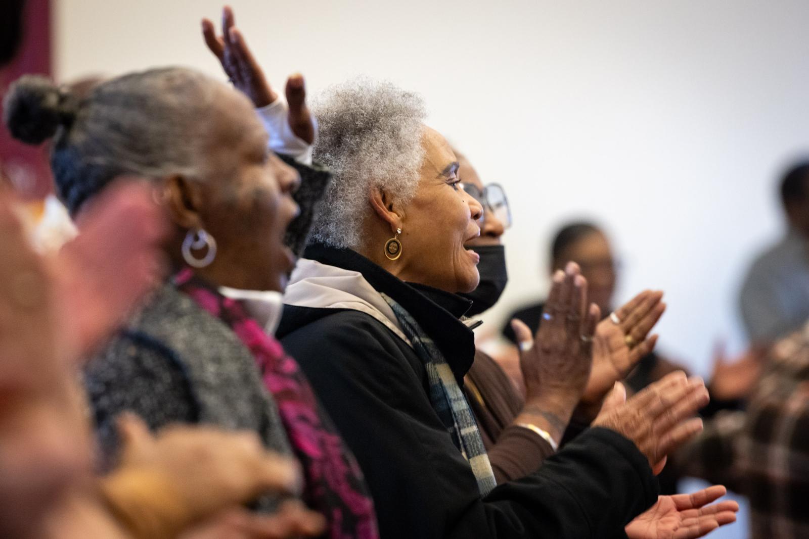 Congregants at Temple Baptist Church