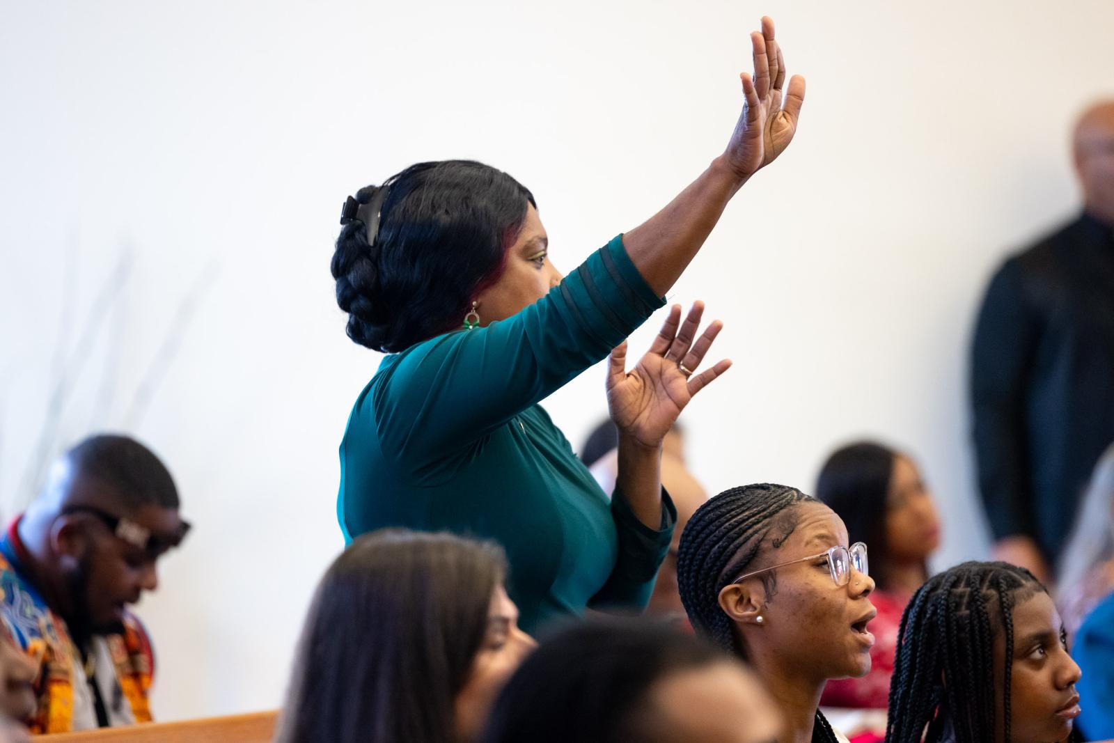 Congregants at Temple Baptist Church