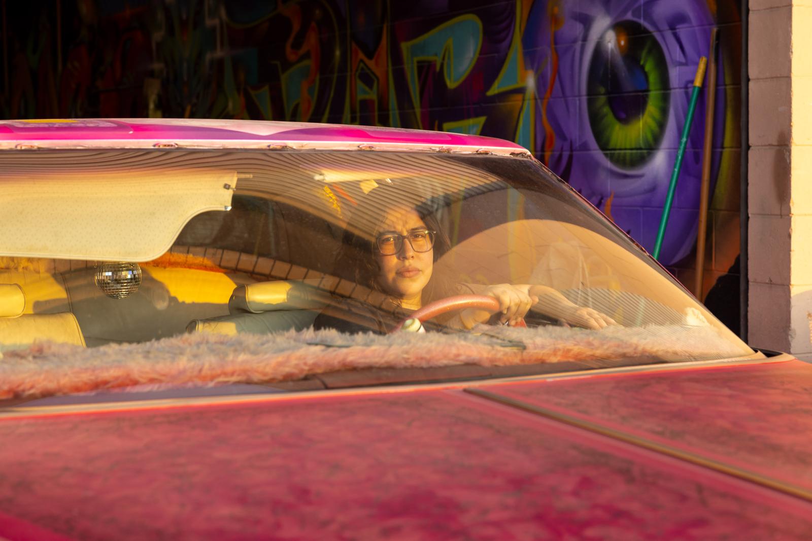 Jacqueline Valenzuela in her Eldorado Cadillac