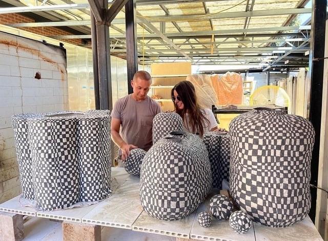CSULB faculty Chris Miller, left, with Brittany Mojo at the Center for Contemporary Ceramics CSULB faculty Chris Miller, left, with Brittany Mojo at the Center for Contemporary Ceramics