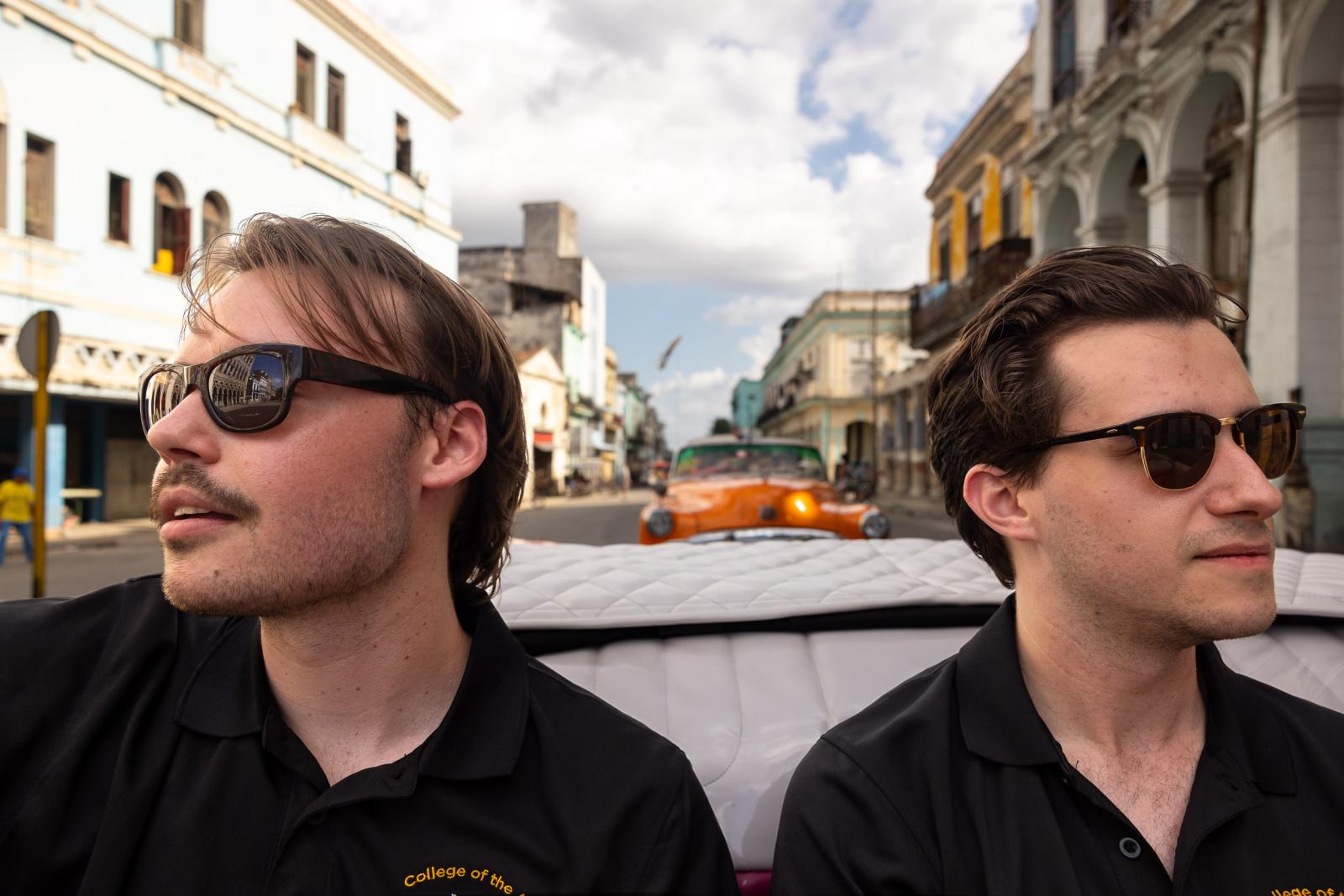 Brandon Whitehurst, left, sits next to Michael Parchaiski