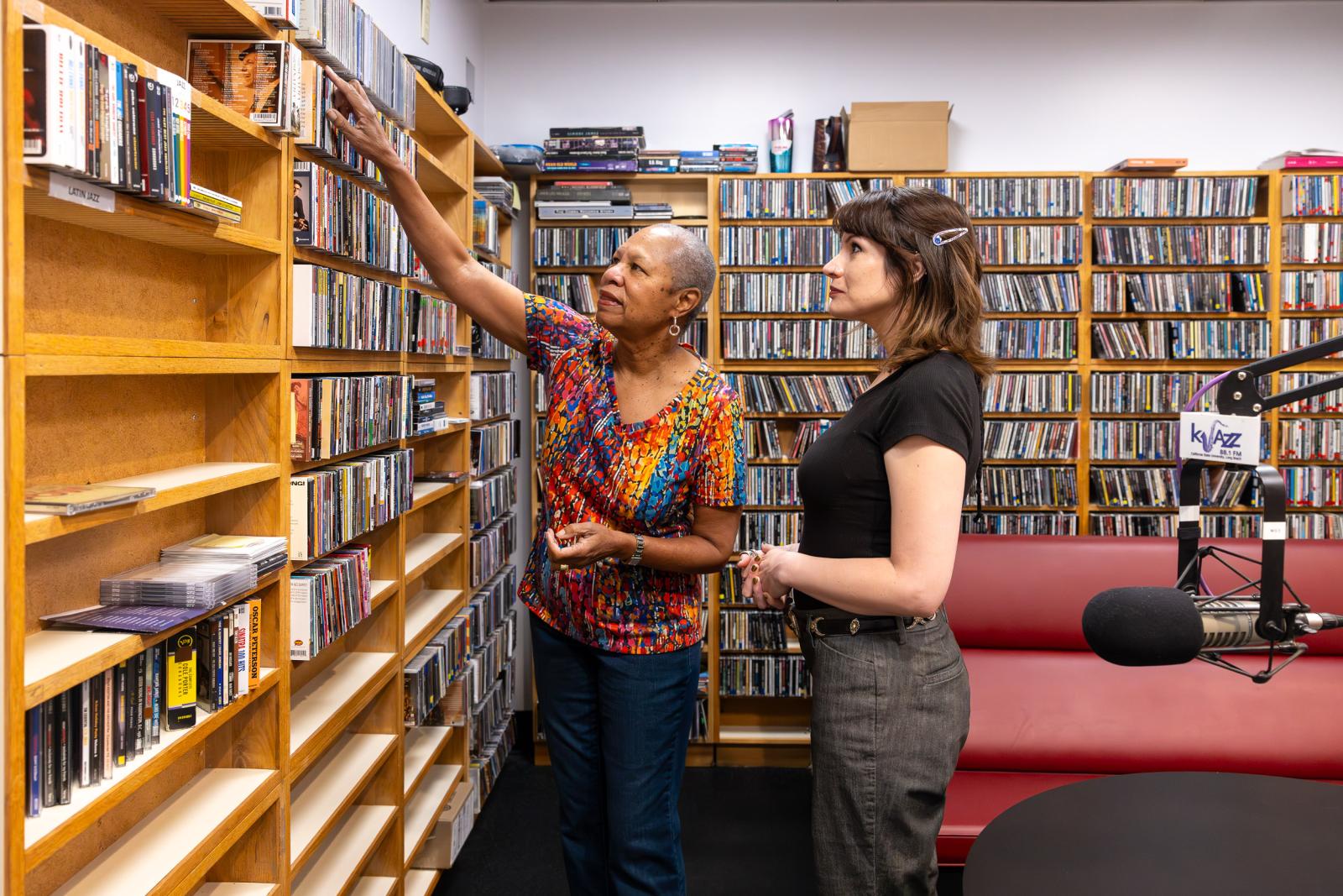 DJ Rhonda Hamilton and KJZZ intern Amanda Thomas