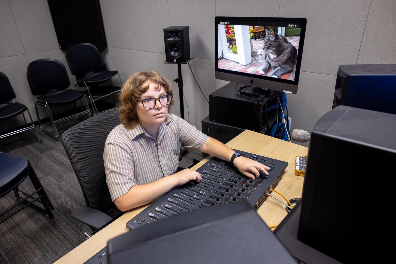 Karma Sarni editing a film
