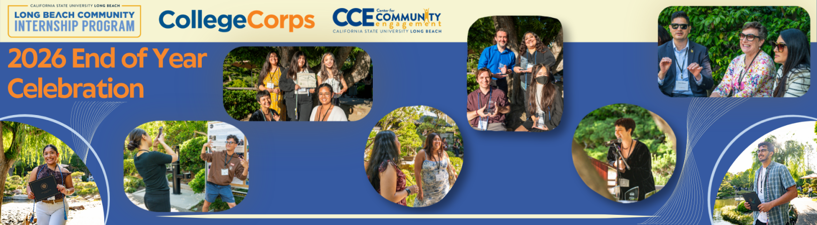 web Banner with images of students during the end of year award ceremony