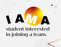 I am a student interested in joining a team. Geometric graphics in background