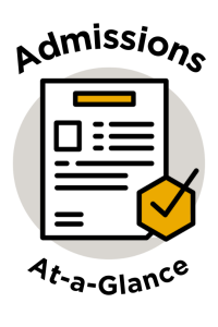 Admissions at-a-glance logo links to Admissions at-a-glance dashboard