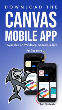 download the canvas mobile app for teachers or the app for students on google play or the apple store