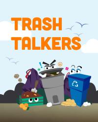 Trash talkers flyer with orange text