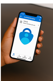 MFA app on screen of smartphone