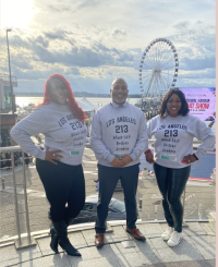 Group photo of three doctoral students